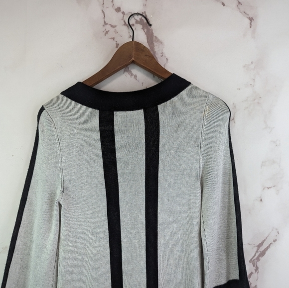 Alice + Olivia Dress Women XS Sweater Gray Wool Colorblock Stripe Mod Mini Tunic - Picture 6 of 9